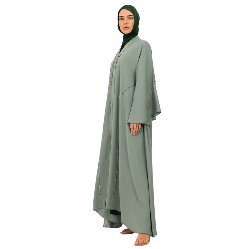 Multi Embellished Umbrella Buttoned Abaya
