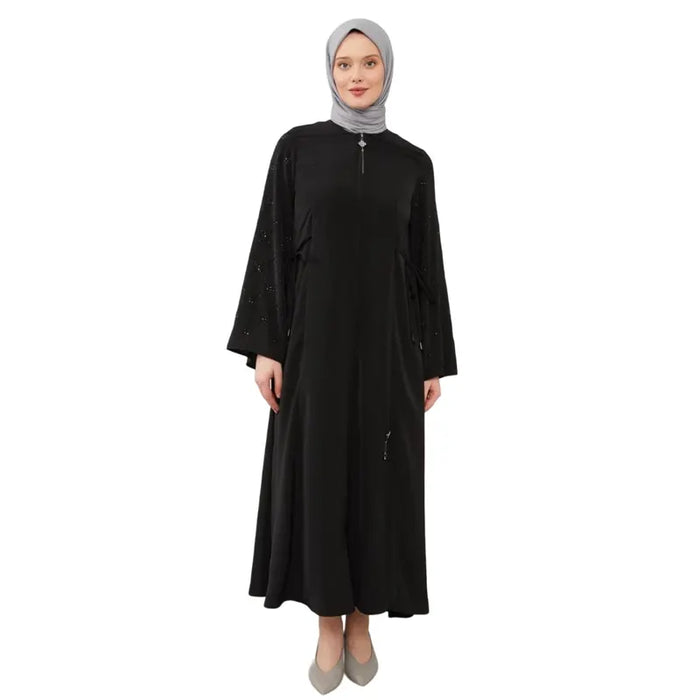 Fatima Zip Black Abaya