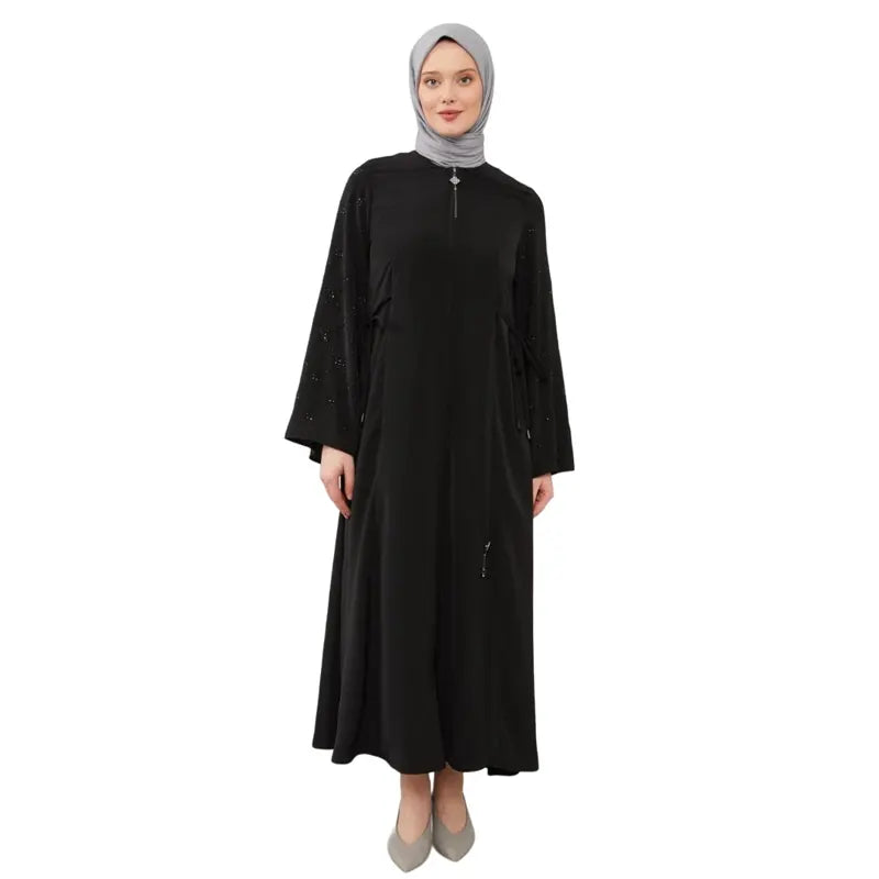 Fatima Zip Black Abaya