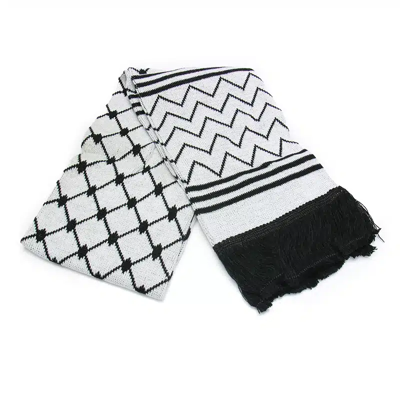 White And Black Palestine Wool Scarf