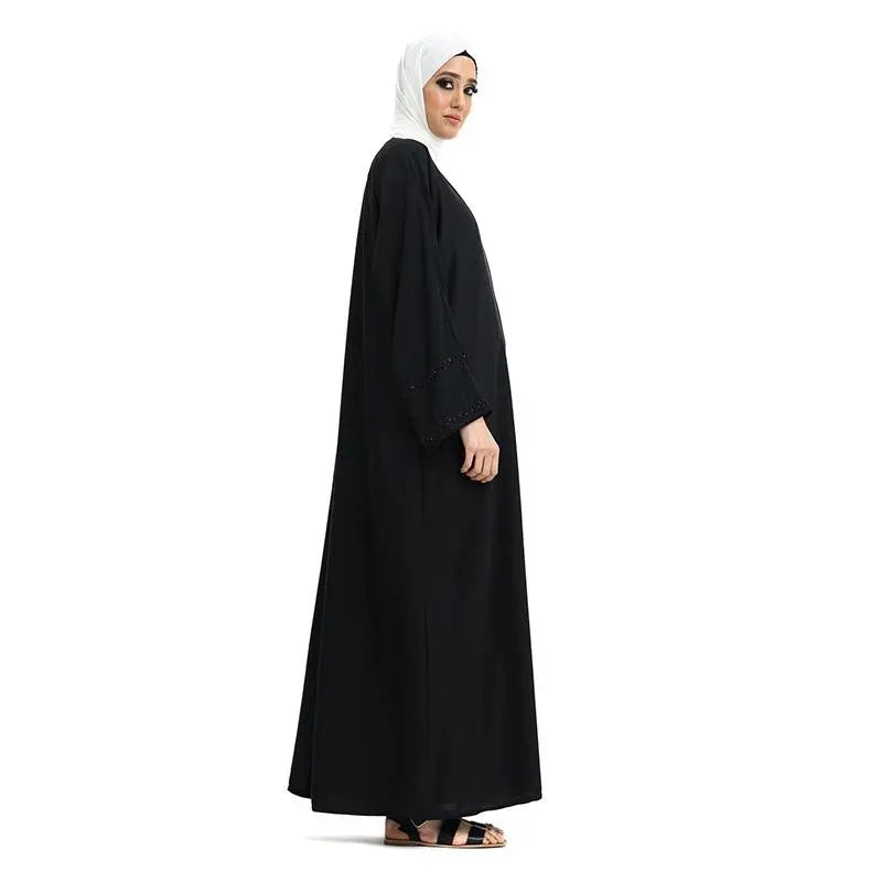 Faiza Beaded Sleeve Black Abaya