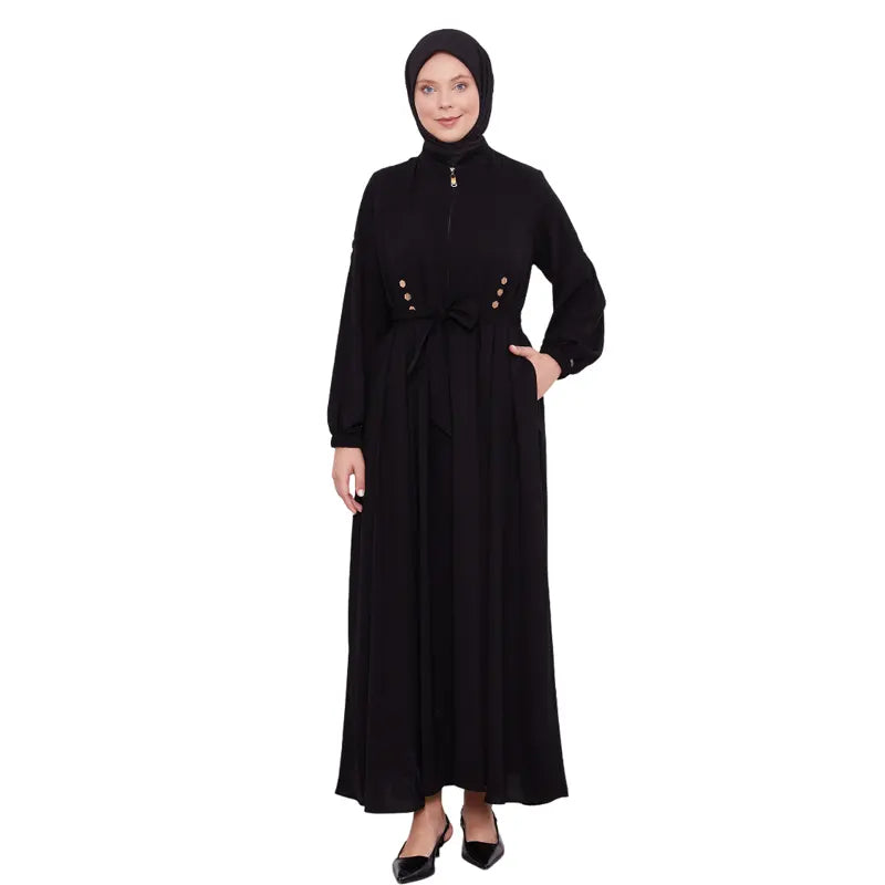 Black Exclusive Zipped Abaya