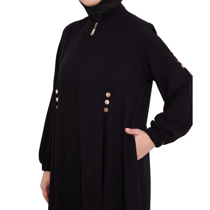 Black Exclusive Zipped Abaya