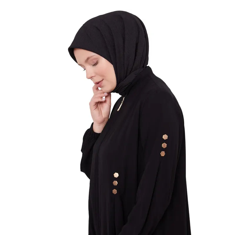 Black Exclusive Zipped Abaya