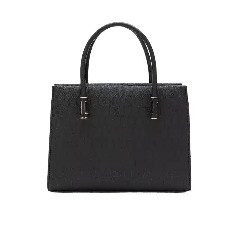 Women's Black Textured Top Handle Bag Ref 930015