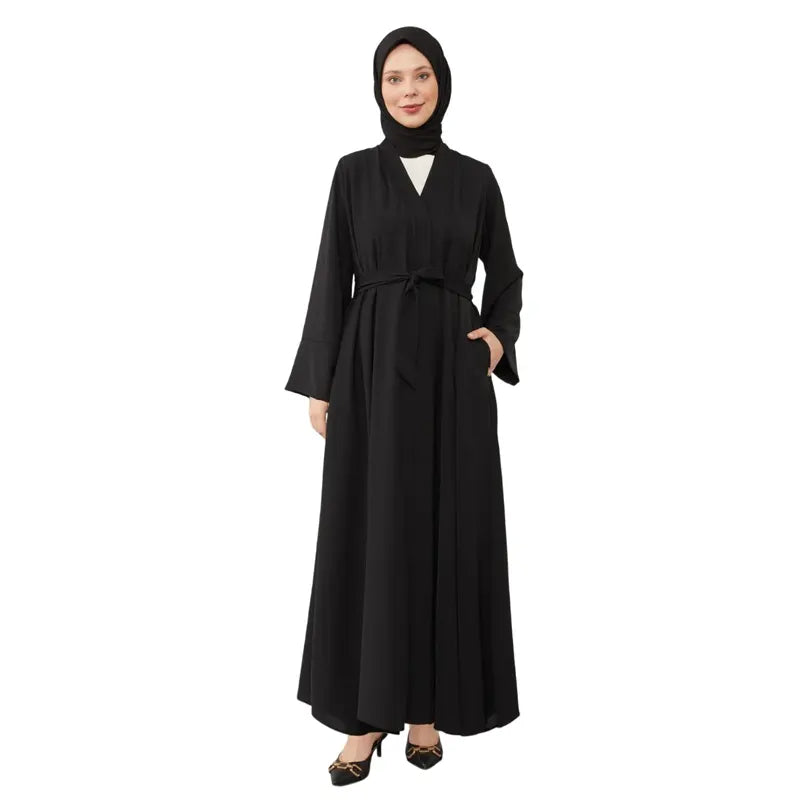 Aiyla Belted Black Abaya