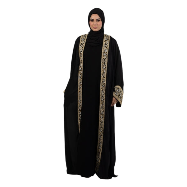 Black Celine Embroidered Kimono ASAK-914