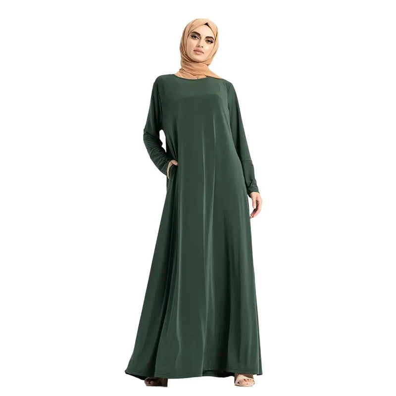 Jersey Bottle Green Abaya