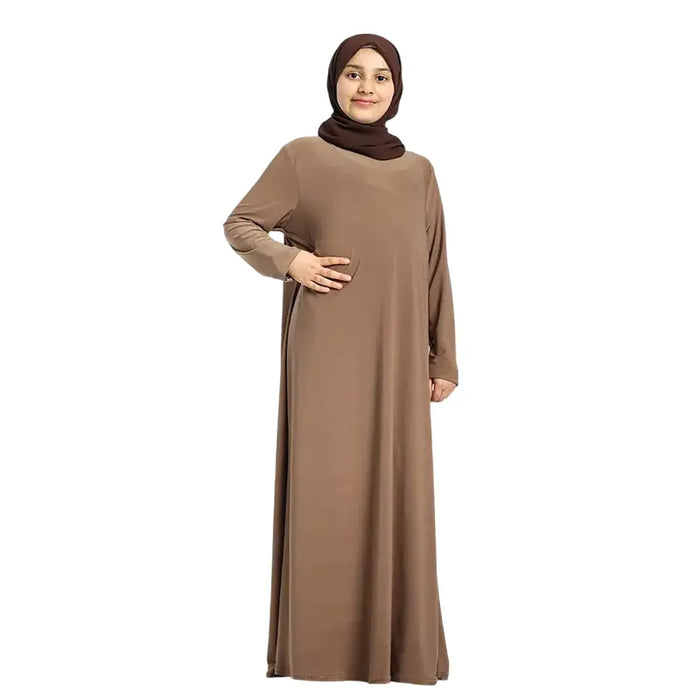 Brown Girls Jersey Abaya