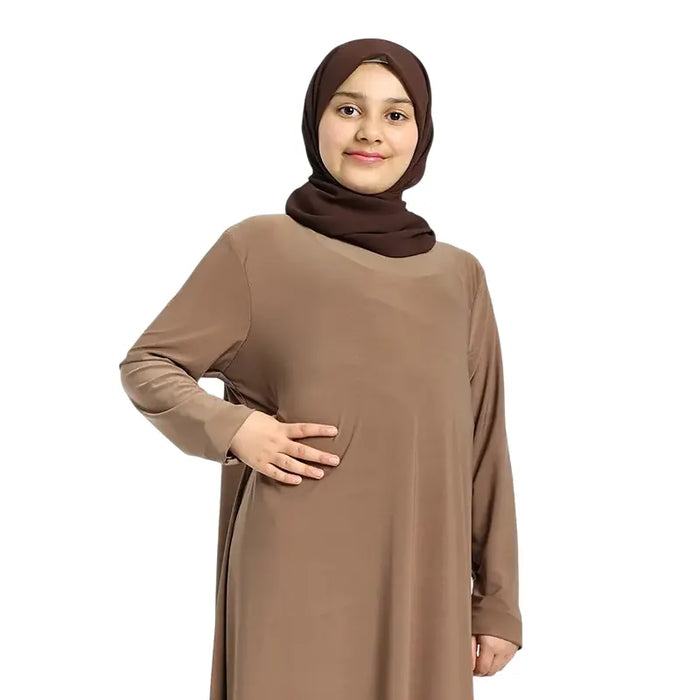Brown Girls Jersey Abaya