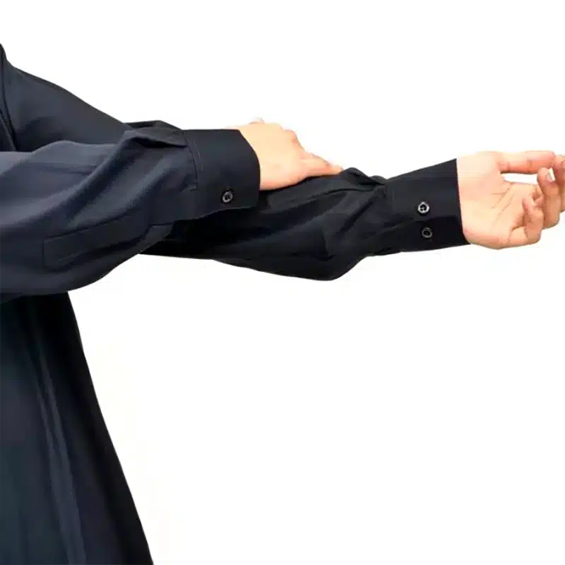 Men's Collared Textured Navy and Denim Thobe 651- 3 image 3