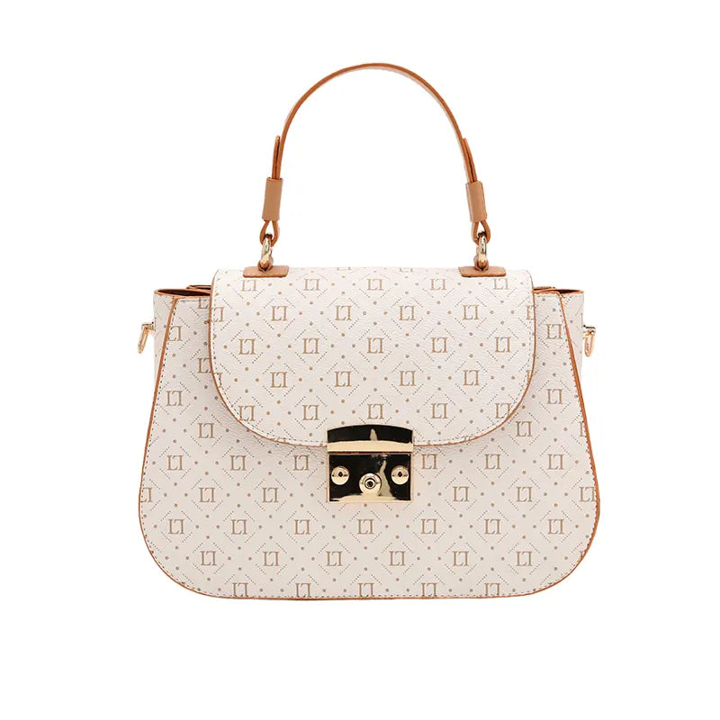 Women's Brown & Beige Top Handle Designer Hand Bag Ref 930006