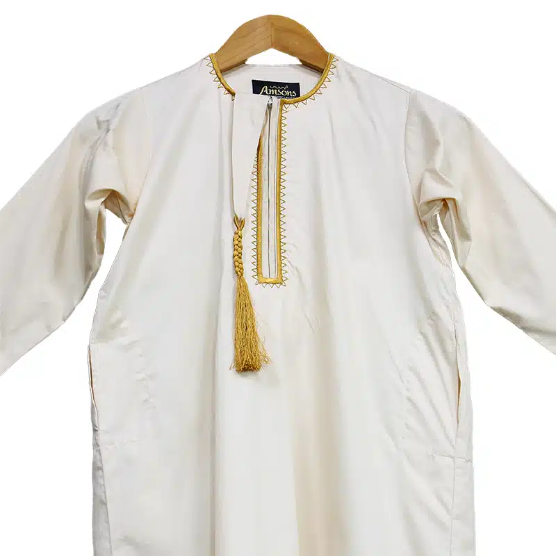 Elegant Cream Tasseled Thobe for Boys AM1519-8