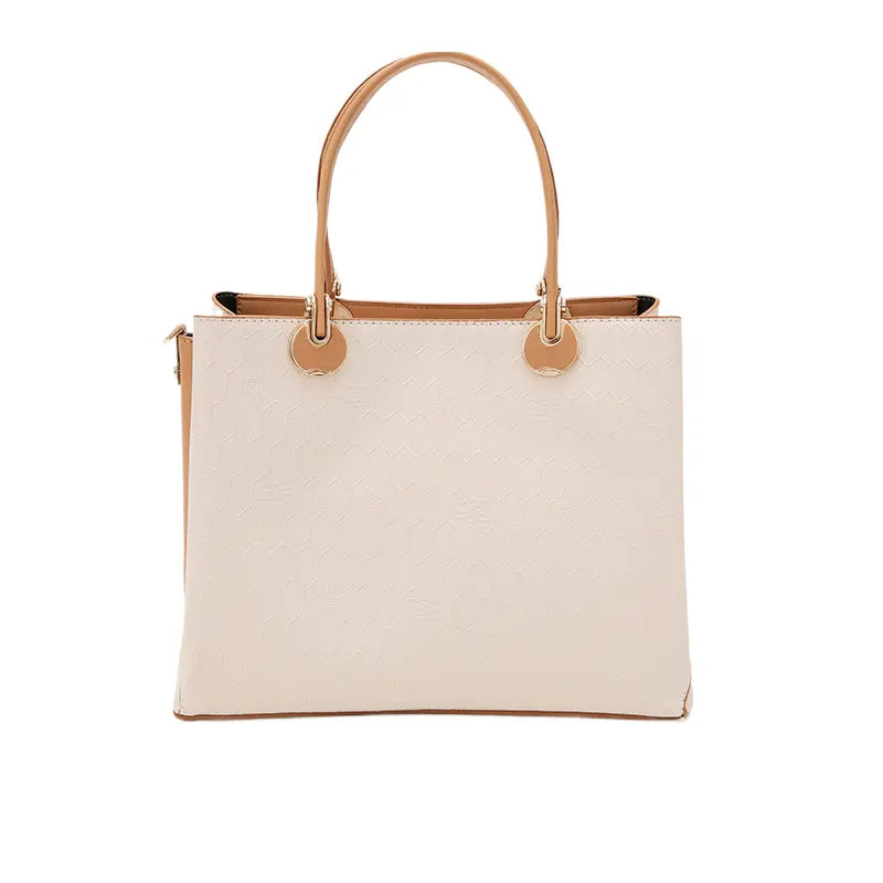 Women's Cream Medium Top Handle Tote Bag Ref 930013