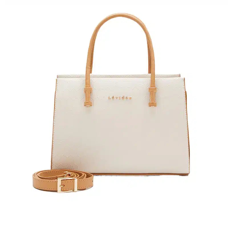 Women's Cream Textured Top Handle Bag Ref 930015