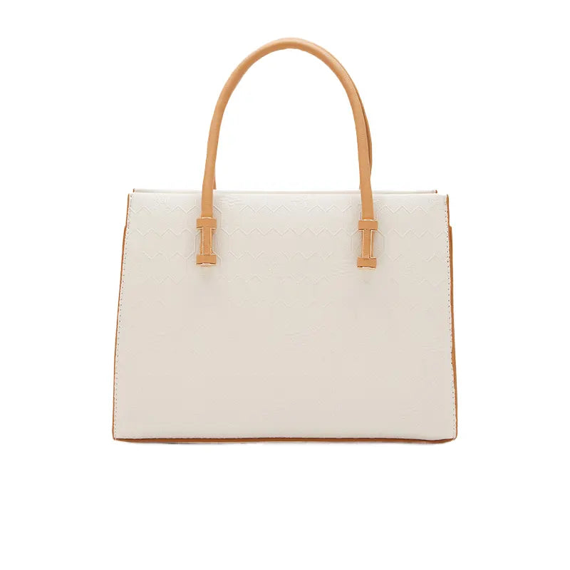 Women's Cream Textured Top Handle Bag Ref 930015