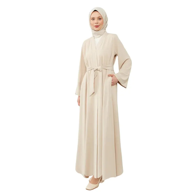 Aiyla Belted Cream Abaya