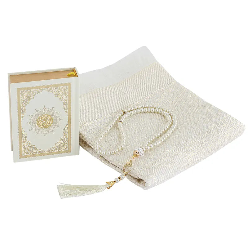 Cream Islamic Cube Quran Gift Set 1751