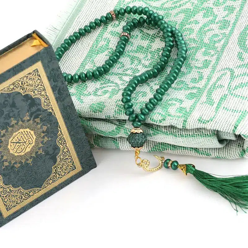 Green Islamic Cube Quran Gift Set