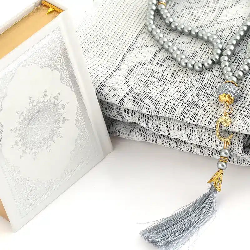 Grey Islamic Cube Quran Gift Set