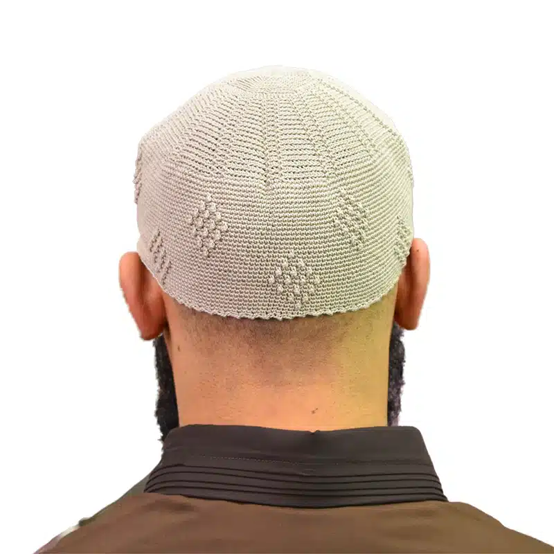 Men's Detailed Knit Cream Prayer Hat image 0