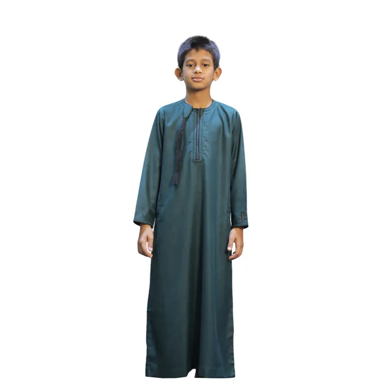 Green Tasseled Boys Thobe KSB-102 Col 17 image 0