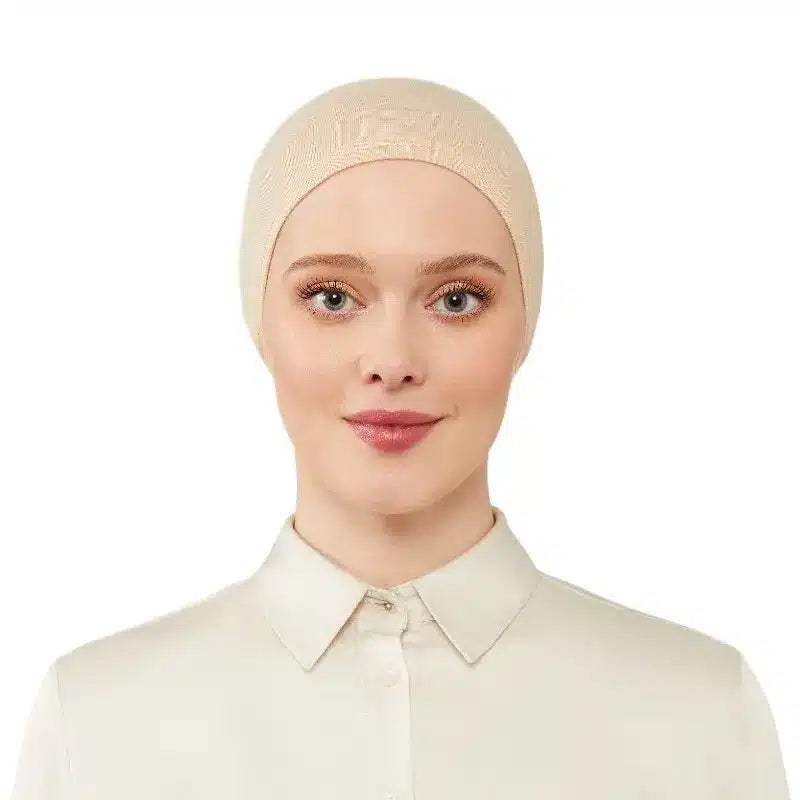 Women's Elasticated Buff Cream Under Scarf Hijab Cap