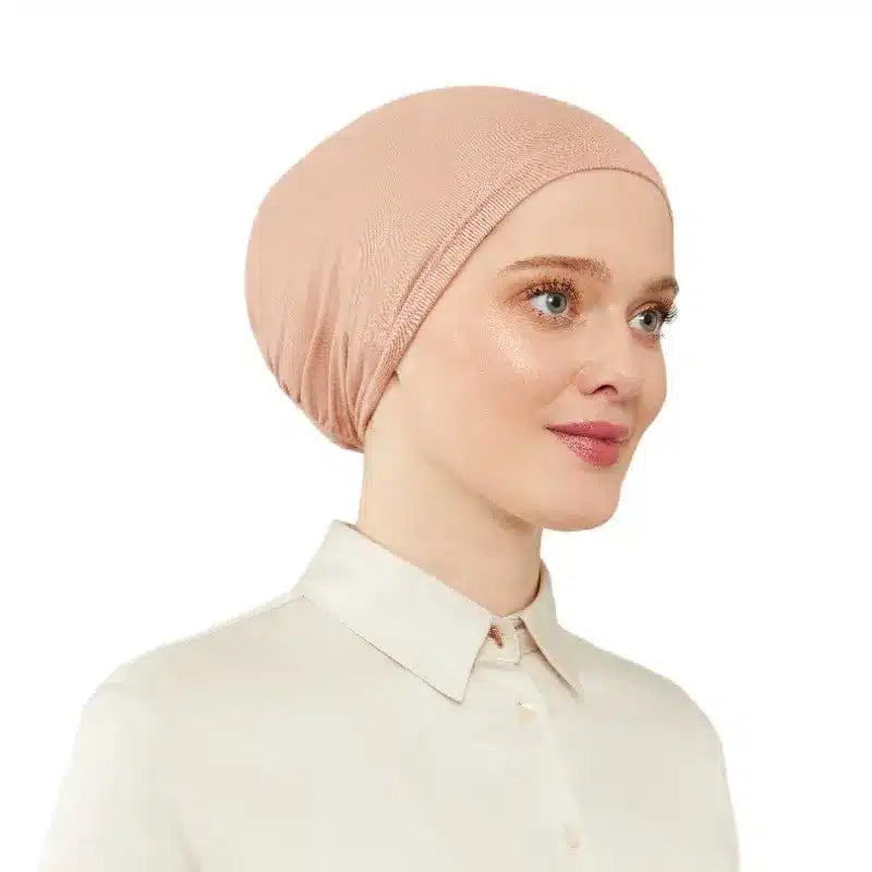 Women's Elasticated Caramel Under Scarf Hijab Cap