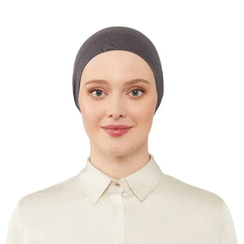 Women's Elasticated Charcoal Under Scarf Hijab Cap