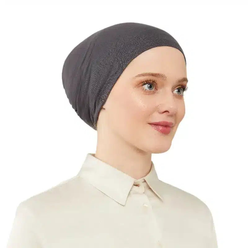Women's Elasticated Charcoal Under Scarf Hijab Cap