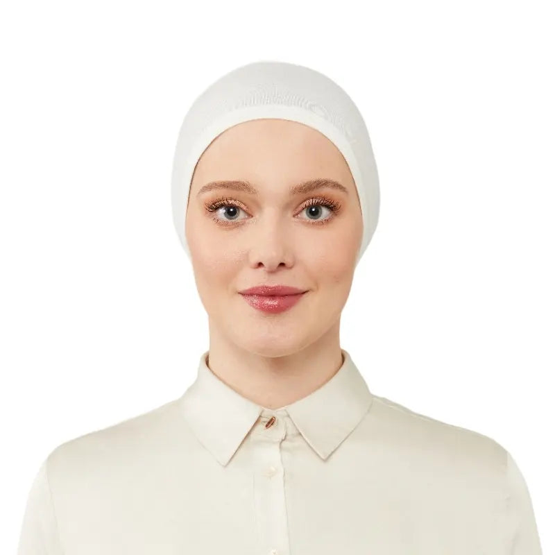 Women's Elasticated Cream Under Scarf Hijab Cap