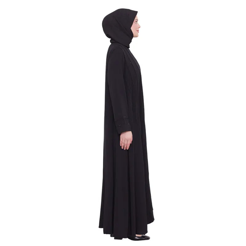 Black Embellished Diamond Abaya