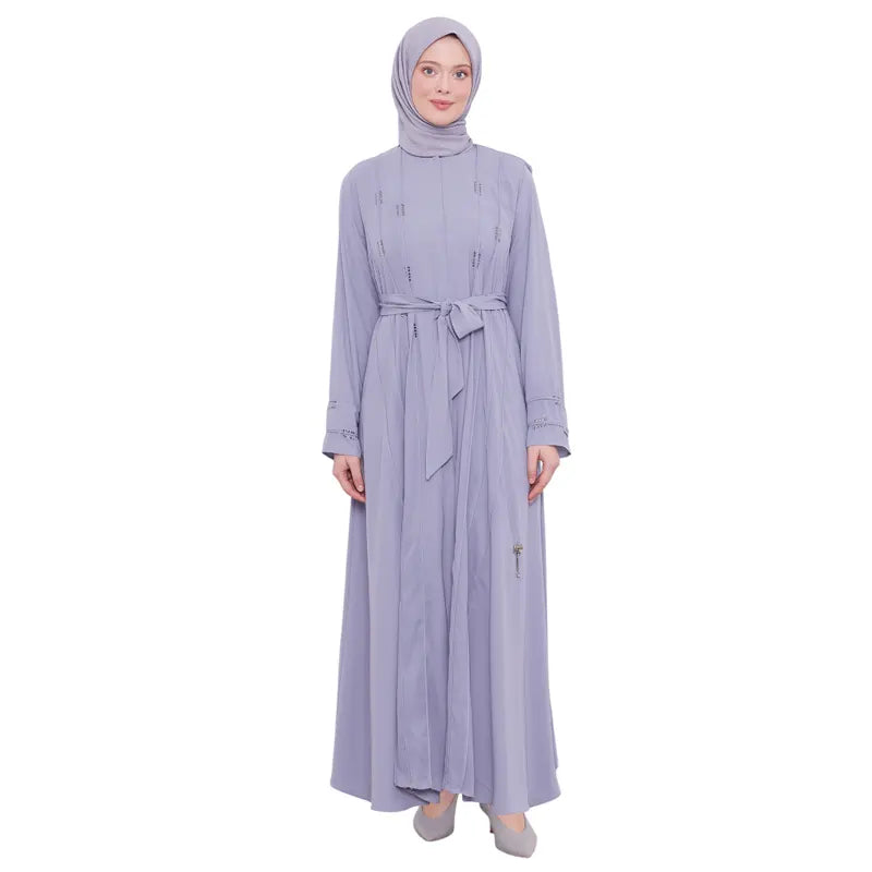 Lilac Embellished Diamond Abaya