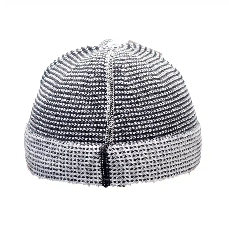 Men's Two Tone Light Grey Checkered Kufi image 1
