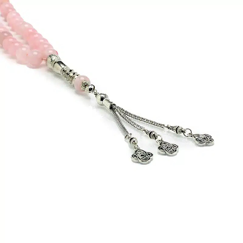 Flamingo Pink Marble 33 Beaded Tasbih