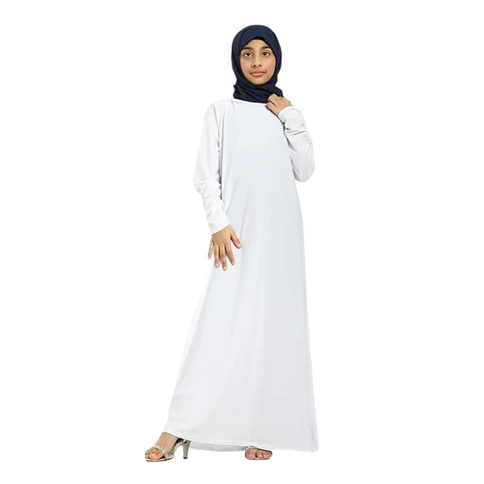 White Girls Jersey Abaya