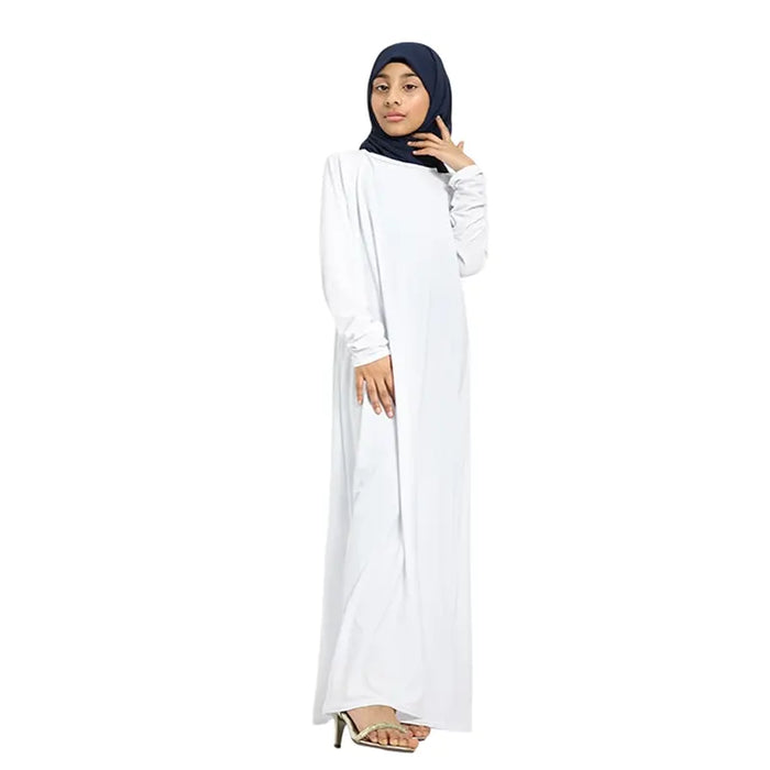 White Girls Jersey Abaya