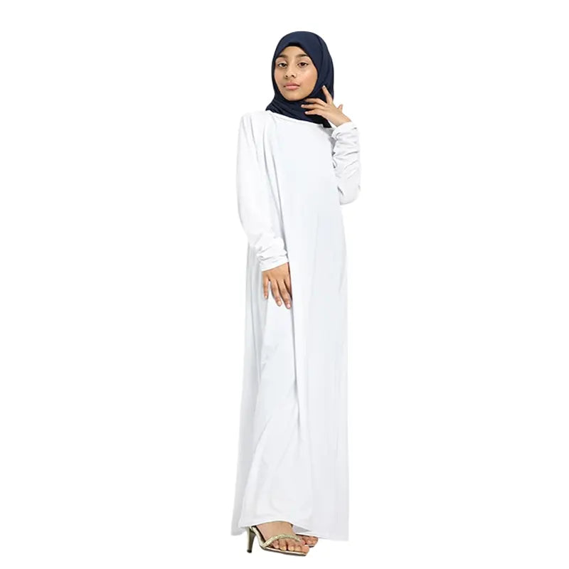 White Girls Jersey Abaya