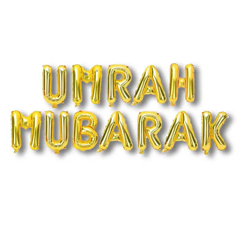 Gold Inflatable Umrah Mubarak Balloons