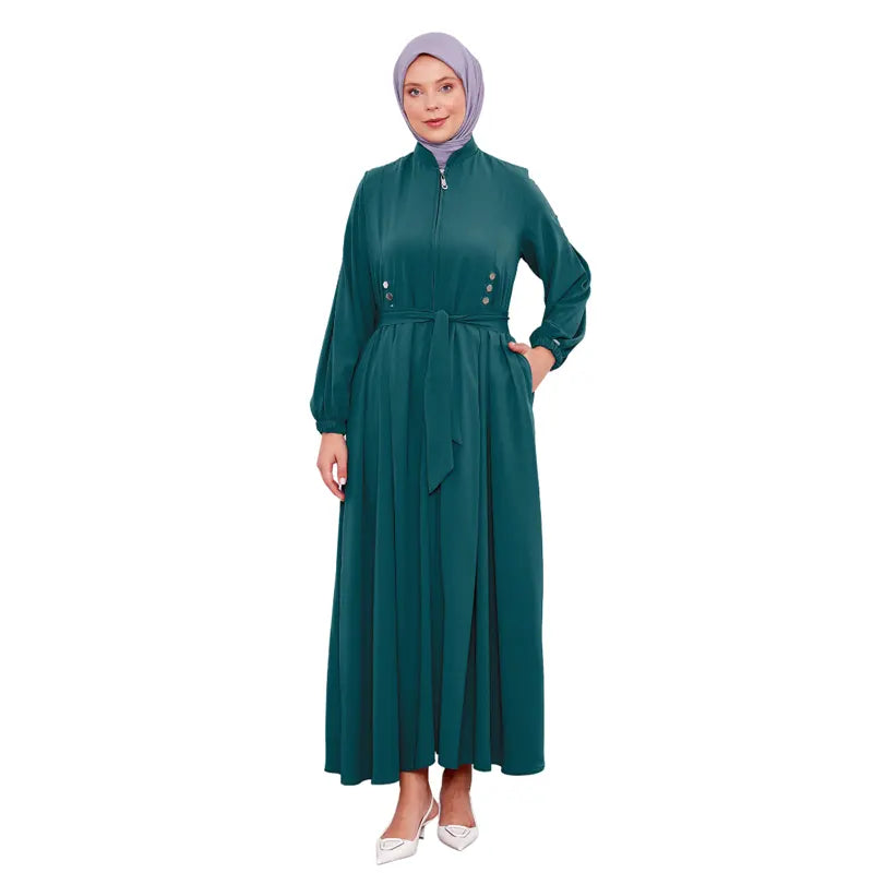 Dark Green Exclusive Zipped Abaya