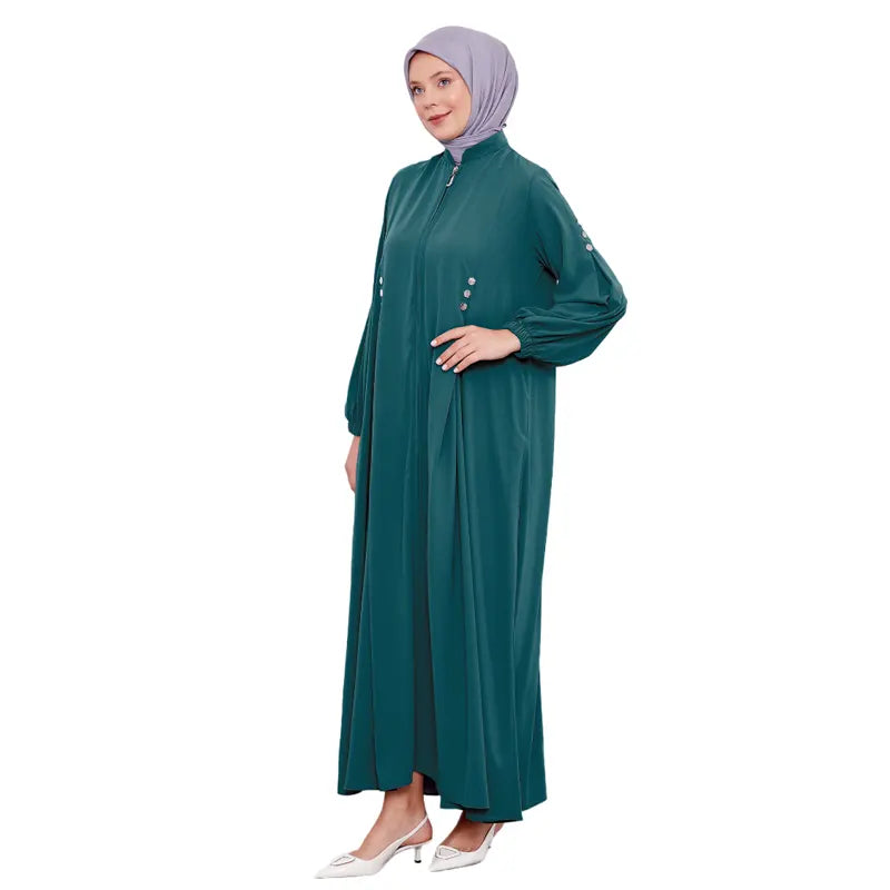 Dark Green Exclusive Zipped Abaya
