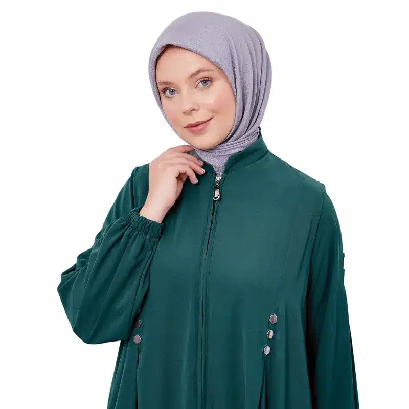 Dark Green Exclusive Zipped Abaya
