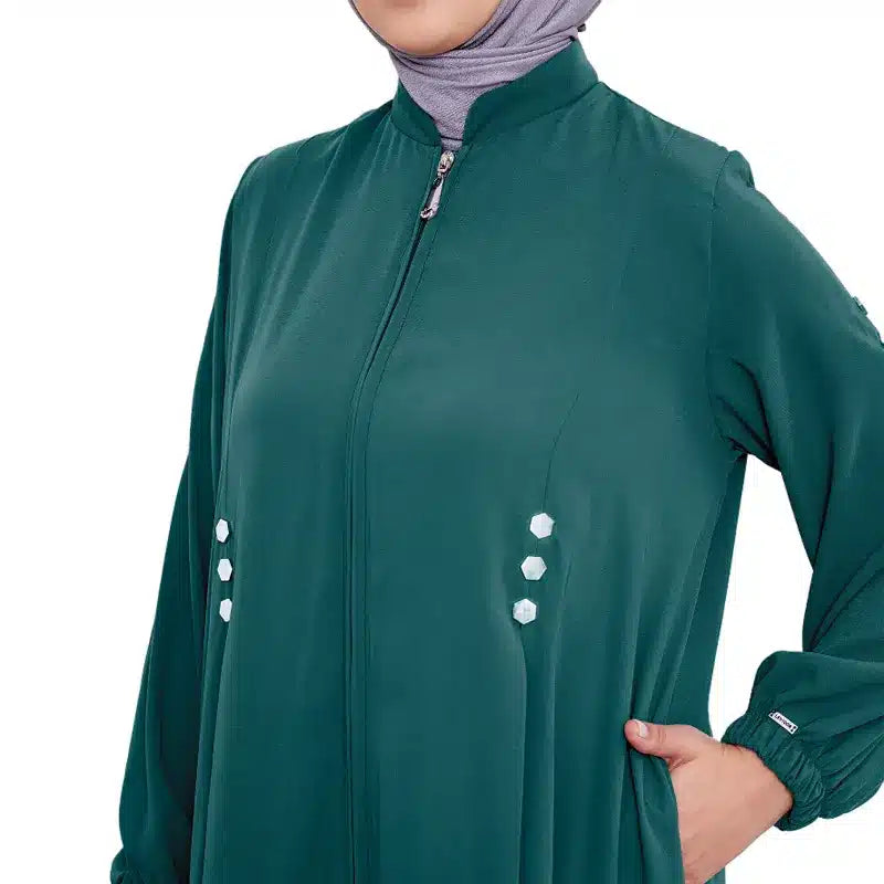 Dark Green Exclusive Zipped Abaya