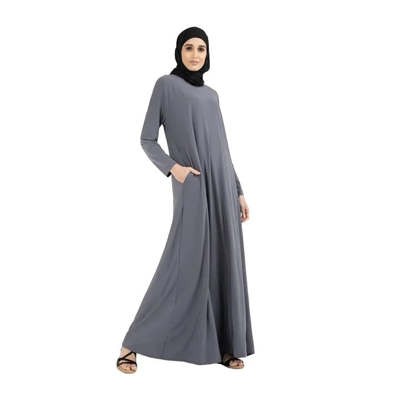 Jersey Grey Abaya