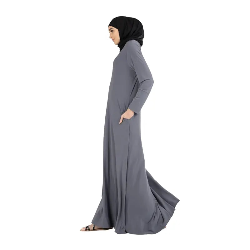 Jersey Grey Abaya