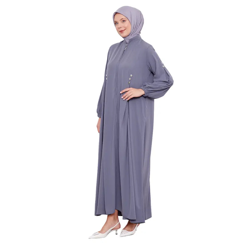 Lilac Exclusive Zipped Abaya