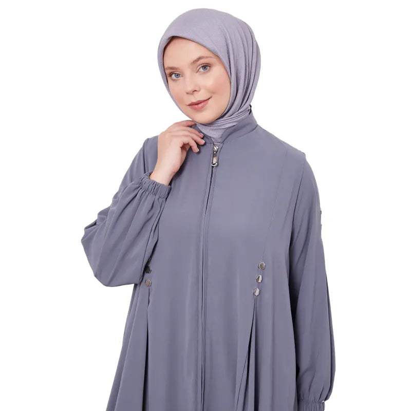 Lilac Exclusive Zipped Abaya