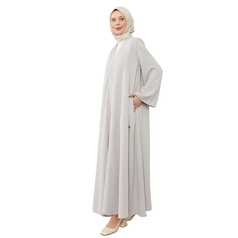 Aiyla Belted Grey Abaya