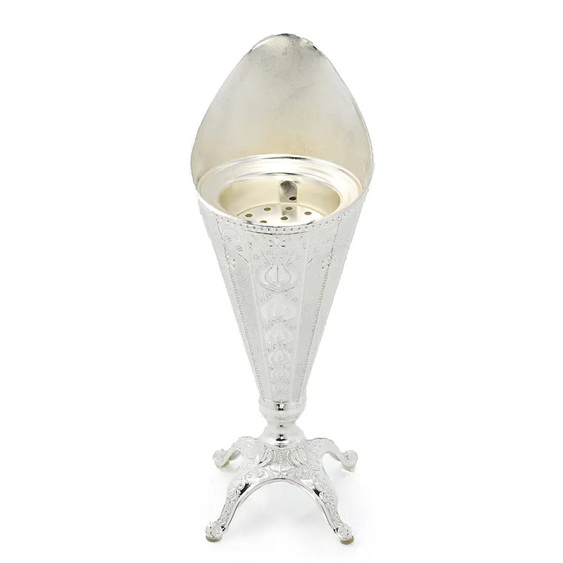 Curved Silver Bukhoor Burner AM00864S