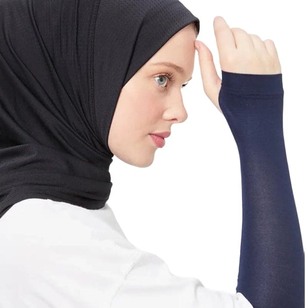Women's Navy Blue Sports Sleeves for Arms